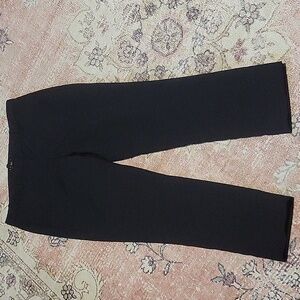 Theory Textured Black Cropped Polyester Wool Pants Size 6